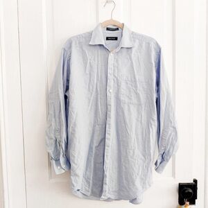Nautica Blue and White Button Down - 16 Neck 32/33 Sleeve
